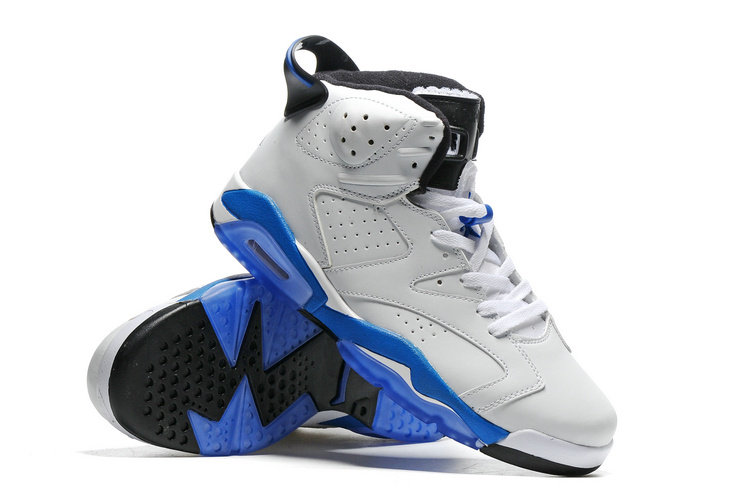 Classic Air Jordan 6 White Blue Shoes
